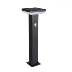   Led lámpatest , állólámpa , 5W , napelemes , mozgásérzékelős , négyzet , természetes fehér , fekete , IP44 , SOLCA