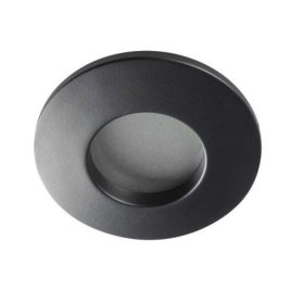   LED lámpatest , spot keret , süllyesztett , kerek , GU10 , fekete , IP44 , QULES