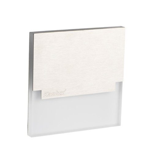 LED lámpatest , oldalfali , lépcsővilágító , irányfény , 0.8W , négyzet , meleg fehér , rozsdamentes acél , SABIK