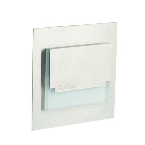 LED lámpatest , oldalfali , lépcsővilágító , irányfény , 0.8W , négyzet , hideg fehér , rozsdamentes acél , SABIK MINI