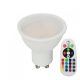 LED lámpa , égő , szpot , GU10 , 110° , 3.5W , dimmelhető , RGBW , W=természetes fehér , távirányítóval
