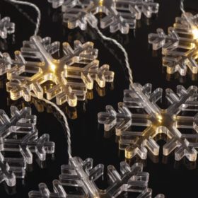   Led fényfüzér , beltéri/kültéri , 8 db LED , 0.84 m , meleg fehér , hópihe , időzíthető , IP44