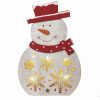 LED dekoráció , beltéri , fa , hóember , 5 db led , 30 cm , meleg fehér , időzíthető , elemes