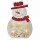 LED dekoráció , beltéri , fa , hóember , 5 db led , 30 cm , meleg fehér , időzíthető , elemes