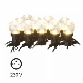   Led fényfüzér , beltéri/kültéri , 10 db , 5 m , meleg fehér , IP44