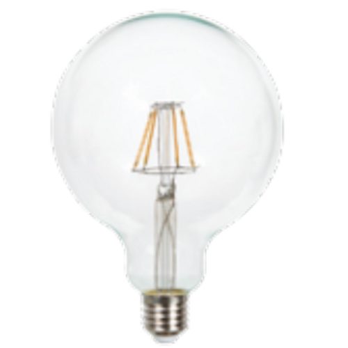 LED lámpa , égő , nagygömb , 125 mm , izzószálas hatás , körte , E27 foglalat , 6 Watt , meleg fehér