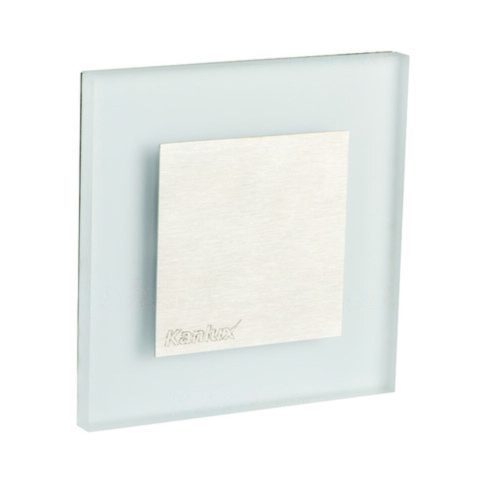 LED lámpatest , oldalfali , lépcsővilágító , irányfény , 0.8W , négyzet , hideg fehér , rozsdamentes acél , APUS