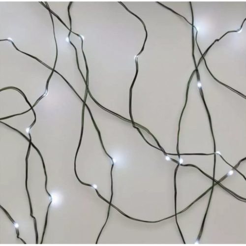 Led fényfüzér , beltéri/kültéri , nano LED , 15 m , hideg fehér , időzíthető , IP44