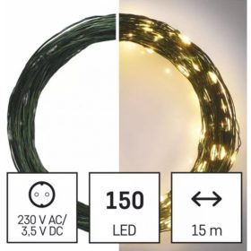   Led fényfüzér , beltéri/kültéri , nano LED , 15 m , meleg fehér , időzíthető , IP44