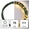 Led fényfüzér , beltéri/kültéri , nano LED , 7.5 m , meleg fehér , időzíthető , IP44