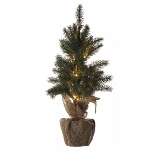 LED dekoráció , beltéri , karácsonyfa , elemes , 20 db led , 52 cm , meleg fehér , időzíthető