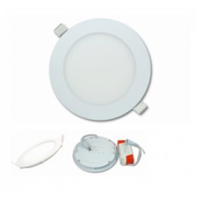   LED panel , 12W , süllyesztett , kerek , természetes fehér , LM