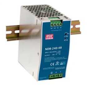   LED tápegység , Mean Well , NDR-240-24 , 24 Volt , 240 Watt , 0-10 V szabályozható , DIN sínre szerelhető , ipari
