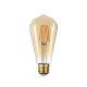 LED lámpa , égő , izzószálas hatás , filament , Edison , E27 , ST64 , 4W , meleg fehér