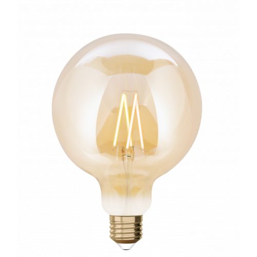 LED lámpa , égő , izzószálas hatás , filament , gömb , E27 foglalat , G125 , 7.5W , dimmelhető , CCT , LUTEC CONNECT