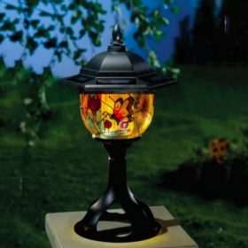   Led lámpatest , napelemes , asztali , kültéri , hideg fehér , IP44  , Tiffany