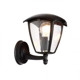   LED lámpatest , E27-es foglalat , oldalfali , kültéri , matt fekete , IP44 , 9301