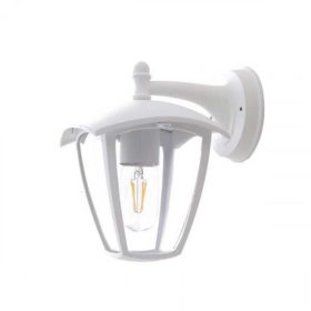  LED lámpatest , E27-es foglalat , oldalfali , kültéri , matt  fehér , IP44 , 9304