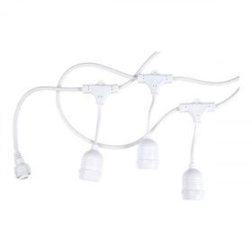   Led fényfüzér , kültéri , 15 db x E27 , 14.4 m , fehér , IP65