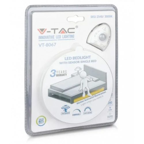 Szett , éjszakai fénycsomag ágylábazathoz , mozgásérzékelős , dimmelhető , meleg fehér LED szalag