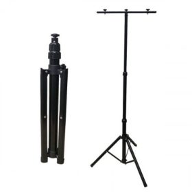   Három lábú állvány LED reflektorhoz , 2 fejes tripod , 157 cm , fekete