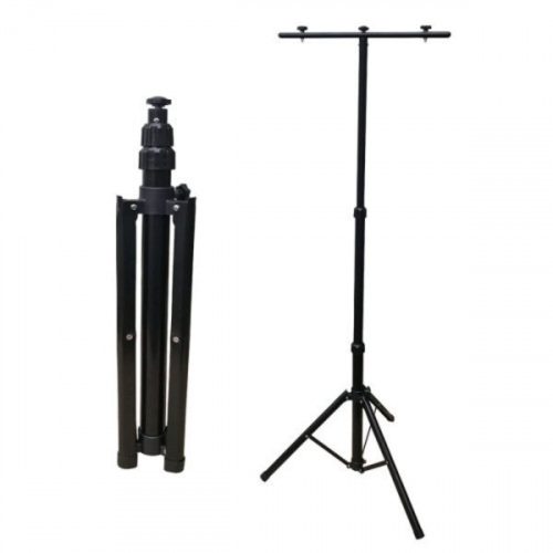 Három lábú állvány LED reflektorhoz , 2 fejes tripod , 157 cm , fekete