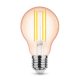 LED lámpa , égő , izzószálas hatás , filament  , E27 foglalat , A60  , Edison , 4 Watt , meleg fehér , 1800K , borostyán sárga , Modee