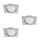 LED lámpatest , spot , szett , 3 x 4.9W , GU10 , meleg fehér , beépíthető , négyszög , króm , KANLUX TRIBIS II