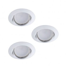   LED lámpatest , spot , szett , 3 x 4.9W , GU10 , meleg fehér , beépíthető , billenthető , kerek , fehér , KANLUX TRIBIS