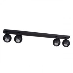   LED lámpa , mennyezeti , 4 x GU10 foglalat , 8 cm , fekete , GALOBA