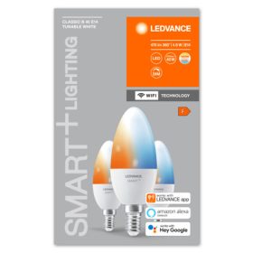   LED lámpa , égő , 3 x E14 , 3 x 4.9W , CCT , dimmelhető , LEDVANCE Smart+ WIFI