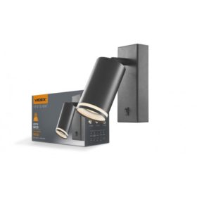   Led lámpatest , oldalfali , GU10 foglalattal ,  fekete , KENT , VIDEX