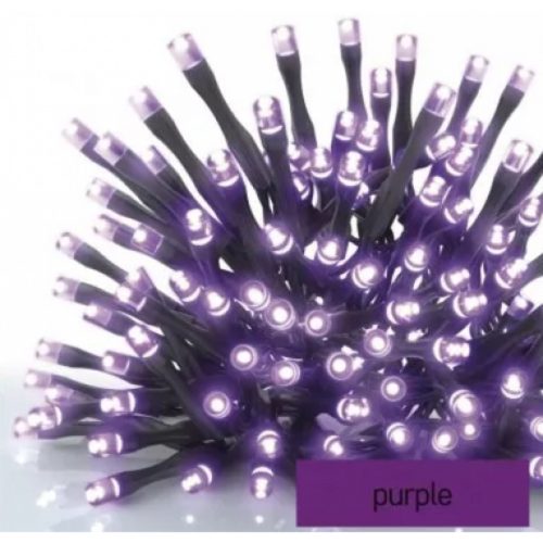 Led fényfüzér , sorolható , beltéri/ kültéri , 100 led , 10 m , lila fény , időzíthető , IP44 , standard