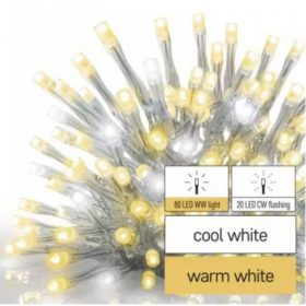   Led fényfüzér , sorolható , beltéri/ kültéri , 100 led , 2.5 m , jégcsap , villogó , időzíthető , IP44 , standard