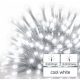 Led fényfüzér , sorolható , beltéri/ kültéri , 100 led , 2.5 m , jégcsap , villogó , hideg fehér , időzíthető , IP44 , standard