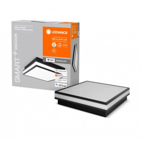 LED lámpatest , mennyezeti , 26W , CCT , dimmelhető , négyzet , fekete , LEDVANCE Smart+ WIFI , ORBIS