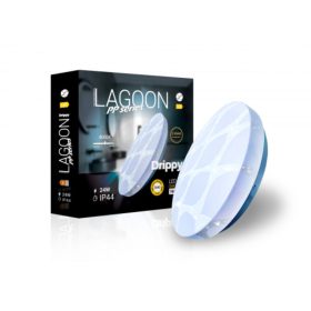   X-LED lámpatest , mennyezeti , 24W , kerek , természetes fehér, kristály hatású , 110 lm/watt , 39 cm , IP44 , LAGOON , Drippy
