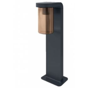   LED lámpatest , állólámpa , E27 foglalat , sötétszürke , borostyánsárga búra , 50 cm , kültéri , IP44 , LEDVANCE , ENDURA