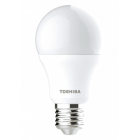   LED lámpa , égő , körte , E27 foglalat , 8.5 Watt , 180° , meleg fehér , 3 darabos csomag , TOSHIBA , 5 év garancia