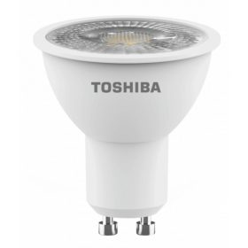   LED lámpa , égő , szpot ,  GU10 foglalat , 7 Watt , 38° , meleg fehér , TOSHIBA , 5 év garancia
