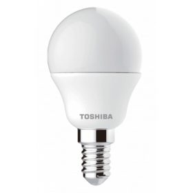   LED lámpa , égő , körte ,  E14 foglalat , 5 Watt , 180° , természetes fehér , dimmelhető , TOSHIBA , 5 év garancia
