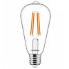 LED lámpa , égő , izzószálás hatás , filament , E27 foglalat , ST64 , 7 Watt , dimmelhető , meleg fehér , TOSHIBA , 5 év garancia