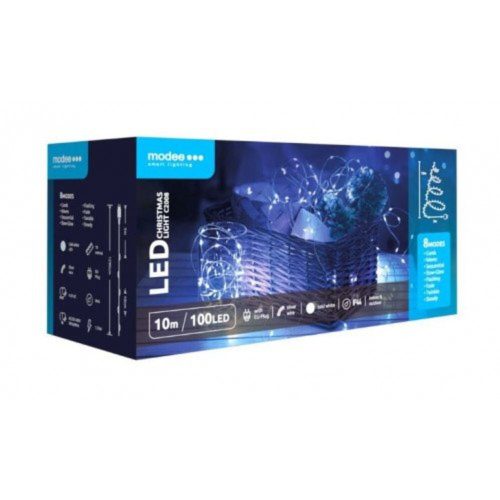 Led fényfüzér , beltéri/kültéri , hideg fehér , rézszálás , 100 LED , 10 m  , IP44 , Modee