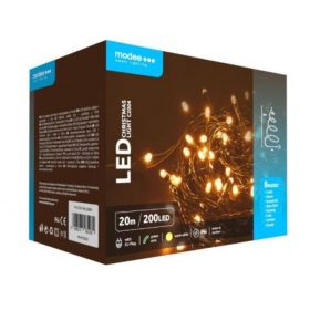  Led fényfüzér , beltéri/kültéri , meleg fehér , 200 LED , 20 m  , IP44 , Modee