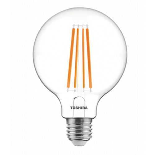 LED lámpa , égő , izzószálás hatás , filament , E27 foglalat , 9 Watt , dimmelhető , meleg fehér , TOSHIBA , 5 év garancia