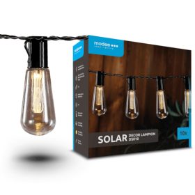   LED fényfüzér , napelemes , filament formájú , 10 db LED , 4.7m , meleg fehér , IP44 , Modee