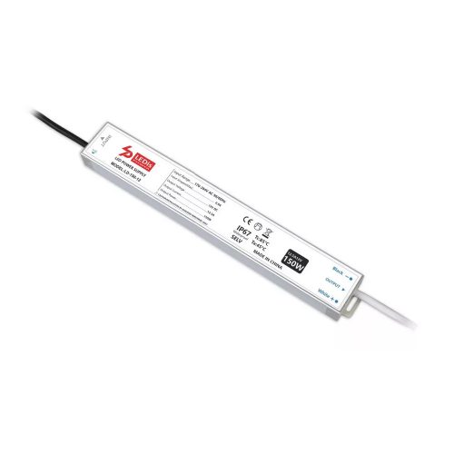 LED tápegység , 24 Volt , 100 Watt , 4.16A , slim , kültéri , vízálló , IP67 , 3+2 év garancia , LEDis , LD-100-24