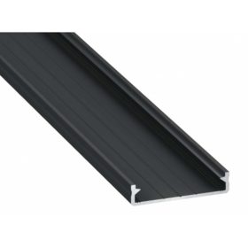   Alumínium U profil LED szalaghoz , 2 méter/db, fekete , WIDE2 - SOLIS