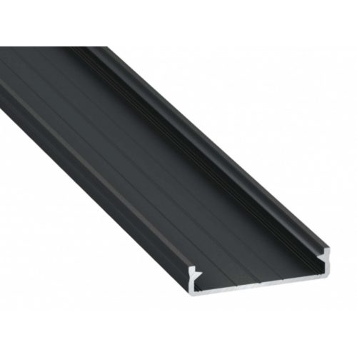 Alumínium U profil LED szalaghoz , 2 méter/db, fekete , WIDE2 - SOLIS