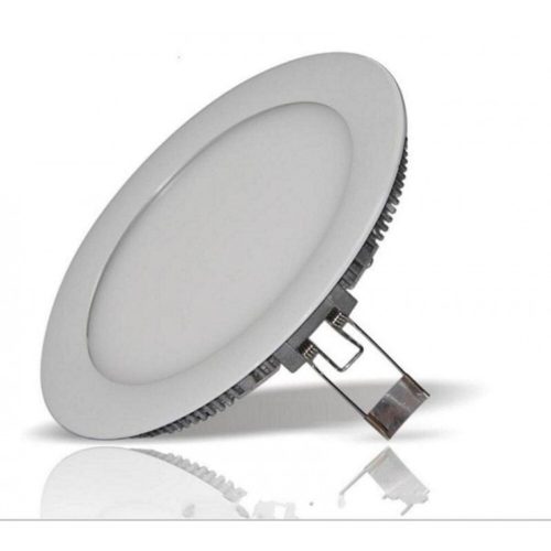 LED panel , 6W , süllyesztett , kerek , meleg fehér , AL